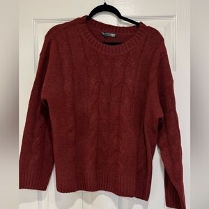 NWT red knit sweater, L